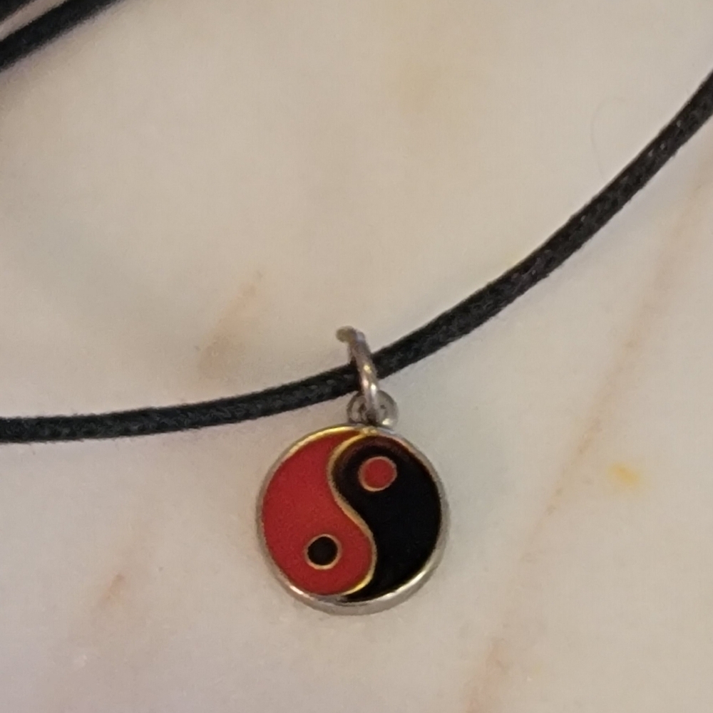 Yin Yang Red and Black Adjustable Ankle Bracelet
